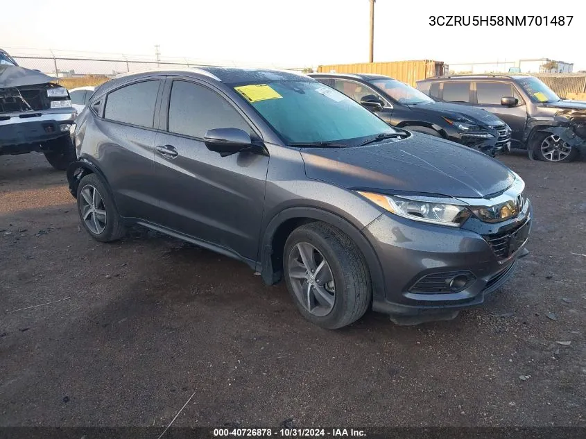 2022 Honda Hr-V 2Wd Ex VIN: 3CZRU5H58NM701487 Lot: 40726878