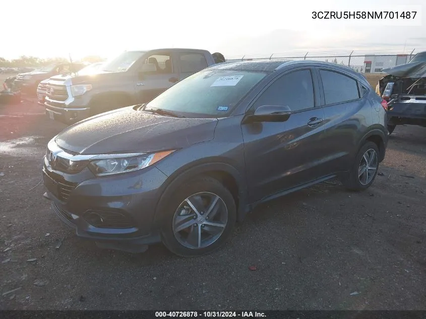 2022 Honda Hr-V 2Wd Ex VIN: 3CZRU5H58NM701487 Lot: 40726878