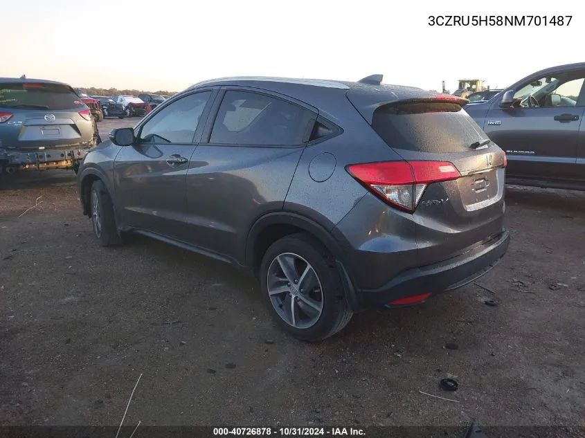 2022 Honda Hr-V 2Wd Ex VIN: 3CZRU5H58NM701487 Lot: 40726878