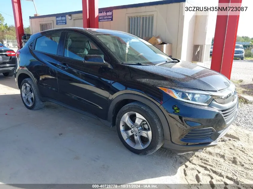 2022 Honda Hr-V 2Wd Lx VIN: 3CZRU5H35NM723087 Lot: 40728778