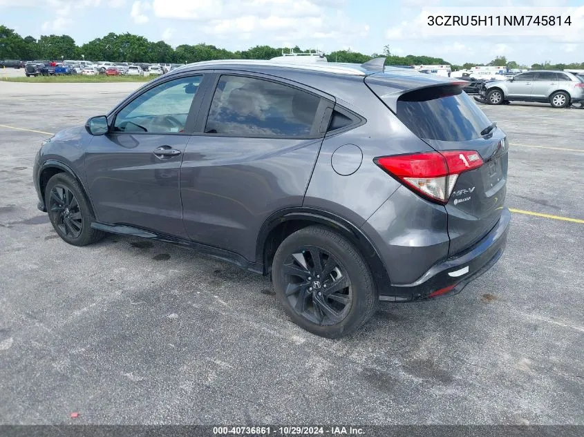 2022 Honda Hr-V 2Wd Sport VIN: 3CZRU5H11NM745814 Lot: 40736861