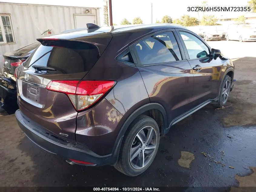 2022 Honda Hr-V Awd Ex VIN: 3CZRU6H55NM723355 Lot: 40754094