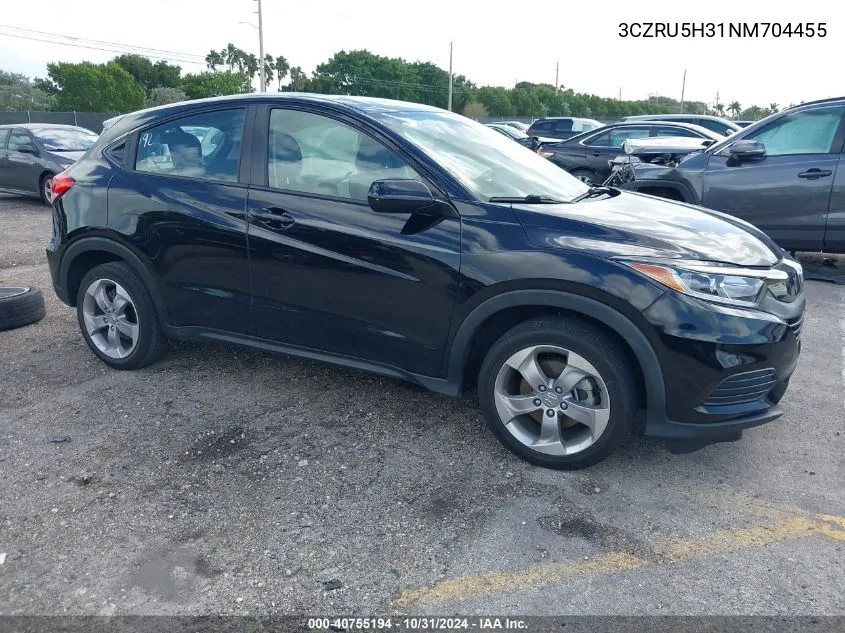 2022 Honda Hr-V 2Wd Lx VIN: 3CZRU5H31NM704455 Lot: 40755194