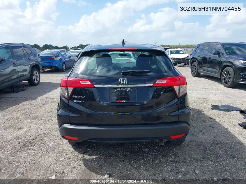 2022 Honda Hr-V 2Wd Lx VIN: 3CZRU5H31NM704455 Lot: 40755194