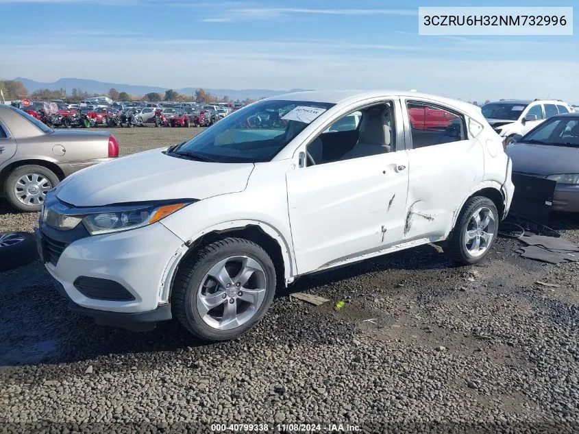 2022 Honda Hr-V Awd Lx VIN: 3CZRU6H32NM732996 Lot: 40799338