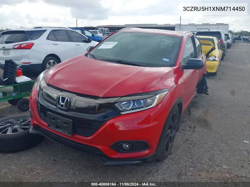 2022 Honda Hr-V 2Wd Sport VIN: 3CZRU5H1XNM714450 Lot: 40806164