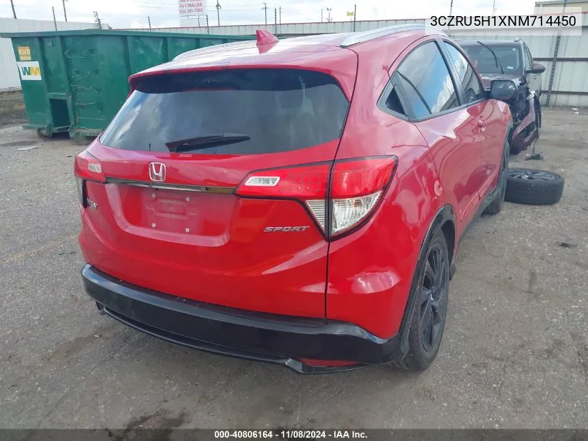 2022 Honda Hr-V 2Wd Sport VIN: 3CZRU5H1XNM714450 Lot: 40806164