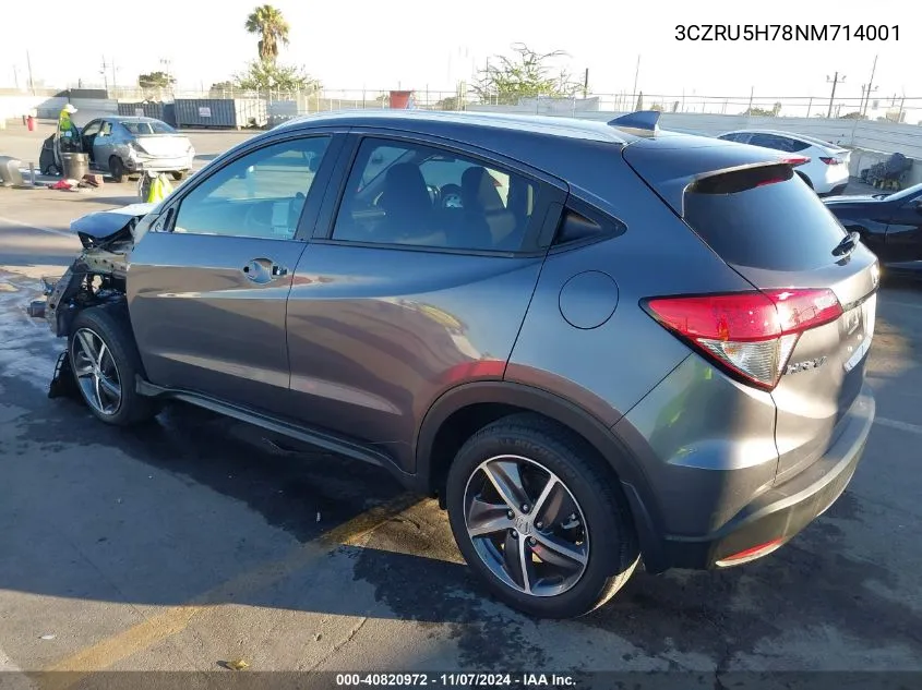 2022 Honda Hr-V 2Wd Ex-L VIN: 3CZRU5H78NM714001 Lot: 40820972