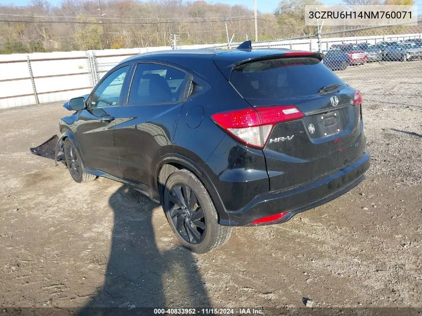 2022 Honda Hr-V Awd Sport VIN: 3CZRU6H14NM760071 Lot: 40833952