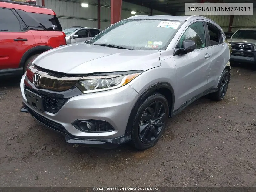 2022 Honda Hr-V Awd Sport VIN: 3CZRU6H18NM774913 Lot: 40843376