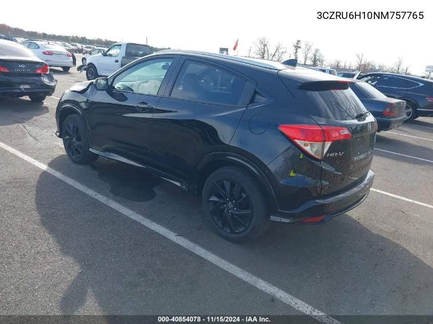 2022 Honda Hr-V Awd Sport VIN: 3CZRU6H10NM757765 Lot: 40854078