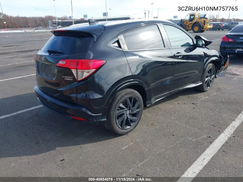 2022 Honda Hr-V Awd Sport VIN: 3CZRU6H10NM757765 Lot: 40854078