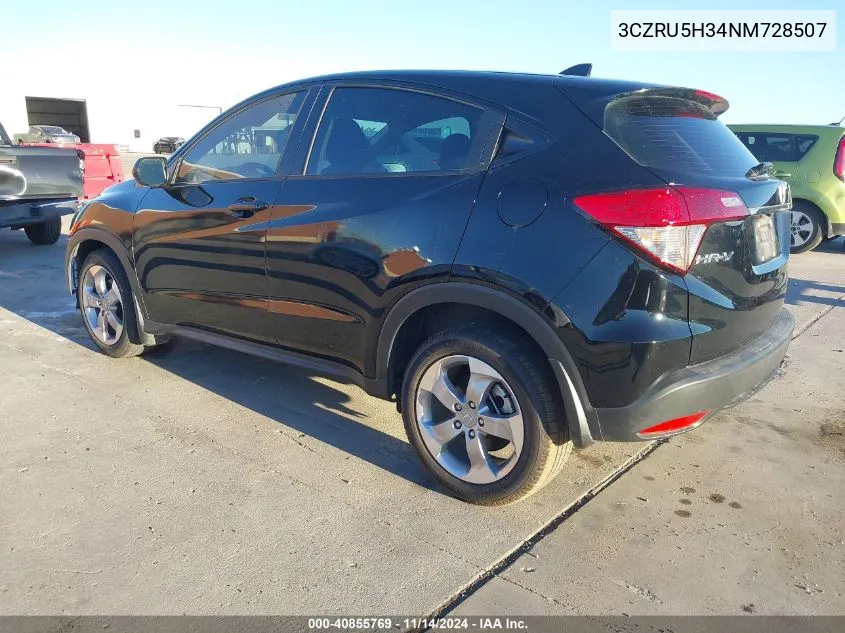 2022 Honda Hr-V 2Wd Lx VIN: 3CZRU5H34NM728507 Lot: 40855769