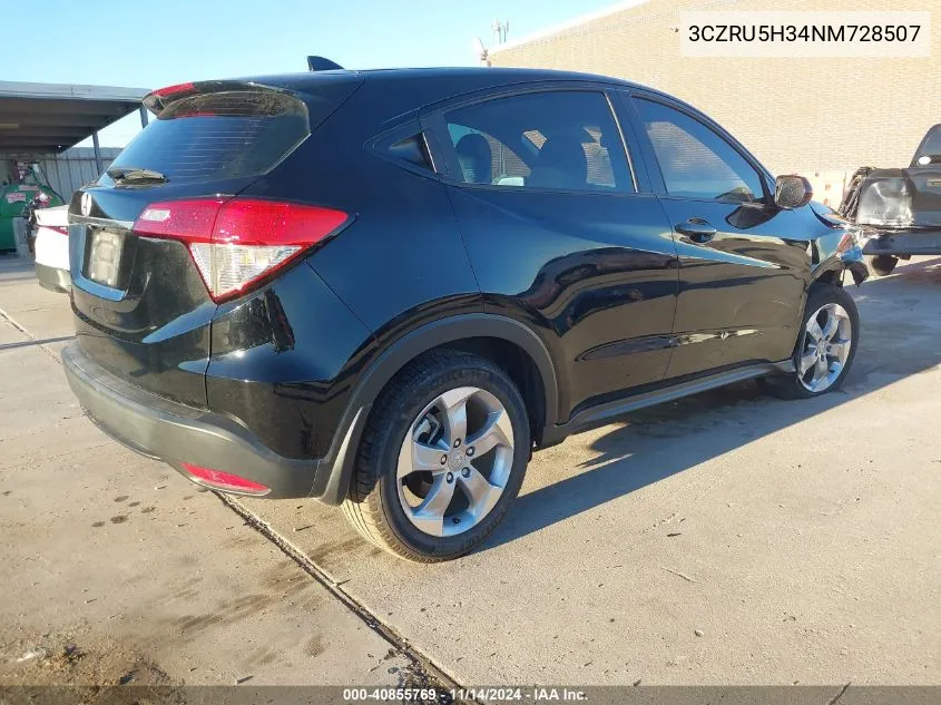 2022 Honda Hr-V 2Wd Lx VIN: 3CZRU5H34NM728507 Lot: 40855769