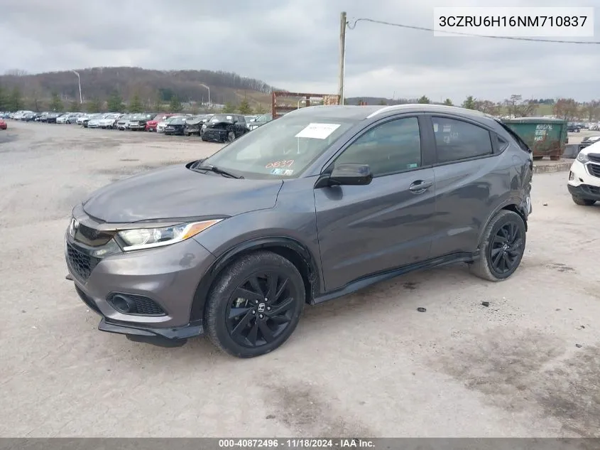 2022 Honda Hr-V Awd Sport VIN: 3CZRU6H16NM710837 Lot: 40872496