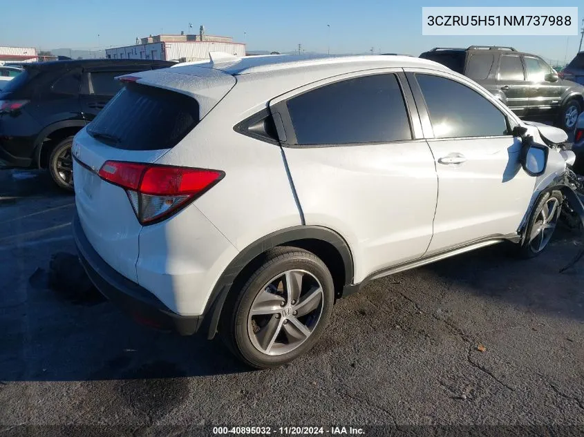 2022 Honda Hr-V 2Wd Ex VIN: 3CZRU5H51NM737988 Lot: 40895032