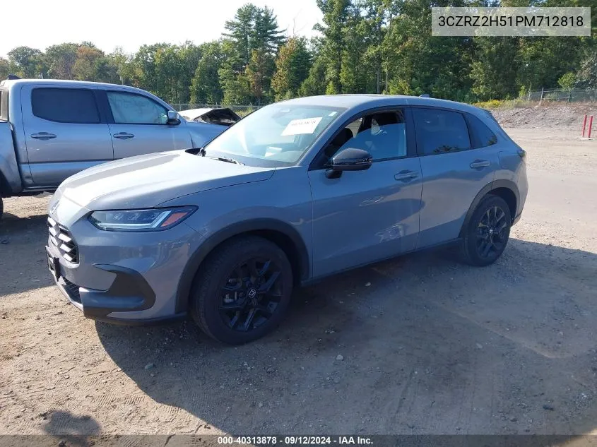 3CZRZ2H51PM712818 2023 Honda Hr-V Awd Sport