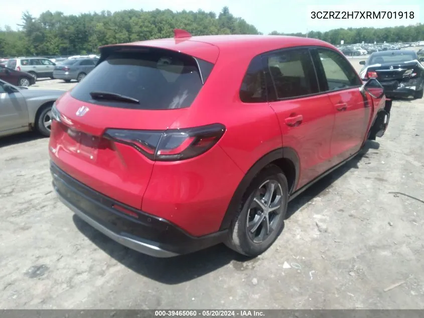 2024 Honda Hr-V Awd Ex-L/Awd Ex-L W/O Bsi VIN: 3CZRZ2H7XRM701918 Lot: 39465060