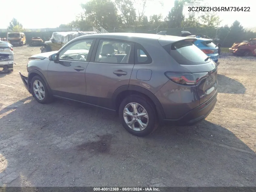 3CZRZ2H36RM736422 2024 Honda Hr-V Awd Lx