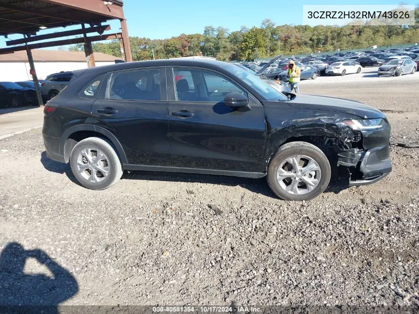 2024 Honda Hr-V Awd Lx VIN: 3CZRZ2H32RM743626 Lot: 40581354