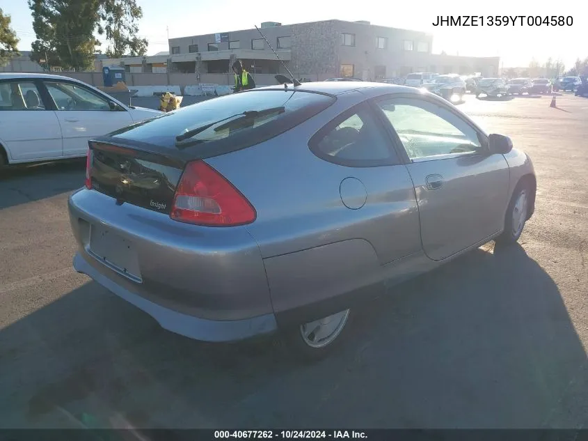 2000 Honda Insight VIN: JHMZE1359YT004580 Lot: 40677262