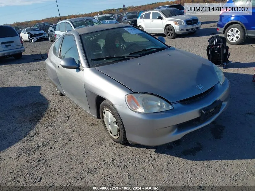 2001 Honda Insight Cvt VIN: JHMZE14781T003037 Lot: 40687259