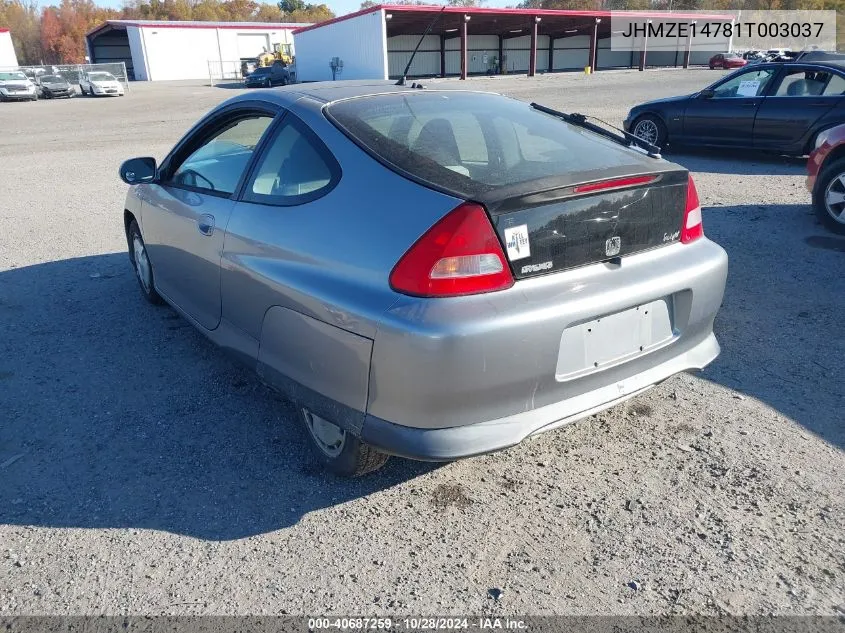 2001 Honda Insight Cvt VIN: JHMZE14781T003037 Lot: 40687259