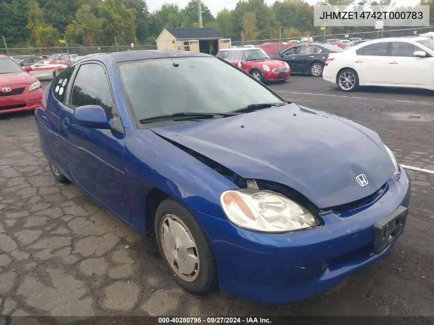 JHMZE14742T000783 2002 Honda Insight