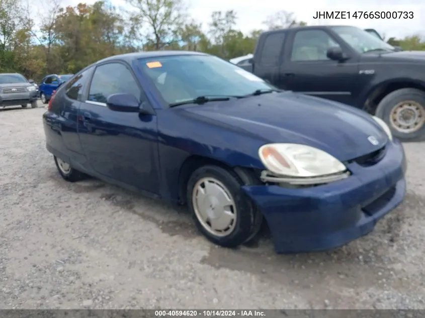 2006 Honda Insight Cvt VIN: JHMZE14766S000733 Lot: 40594620