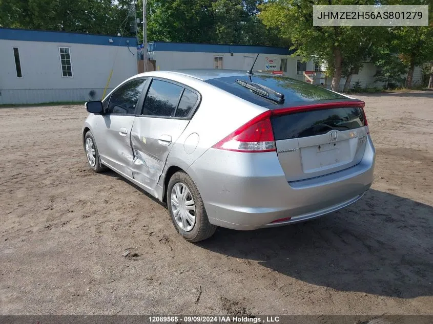 2010 Honda Insight VIN: JHMZE2H56AS801279 Lot: 12089565