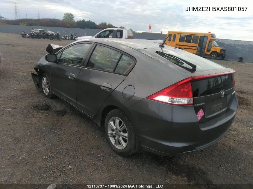 2010 Honda Insight VIN: JHMZE2H5XAS801057 Lot: 12113737