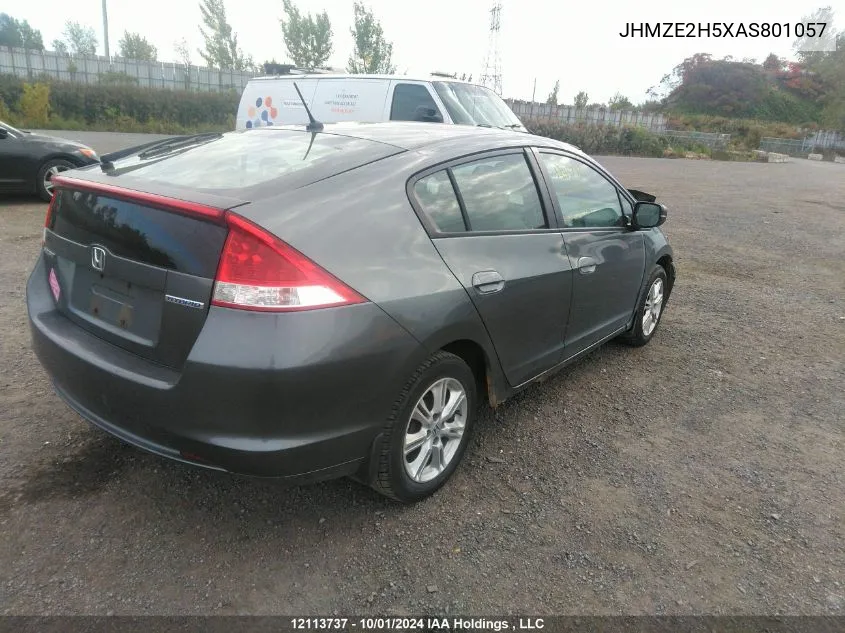 2010 Honda Insight VIN: JHMZE2H5XAS801057 Lot: 12113737