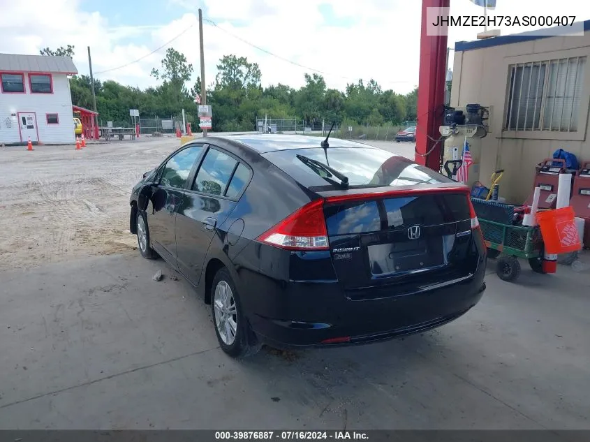 2010 Honda Insight Ex VIN: JHMZE2H73AS000407 Lot: 39876887