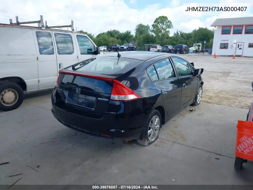 2010 Honda Insight Ex VIN: JHMZE2H73AS000407 Lot: 39876887