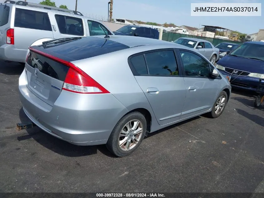 2010 Honda Insight Ex VIN: JHMZE2H74AS037014 Lot: 39972328