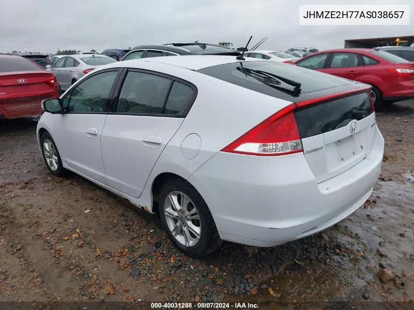 2010 Honda Insight Ex VIN: JHMZE2H77AS038657 Lot: 40031288