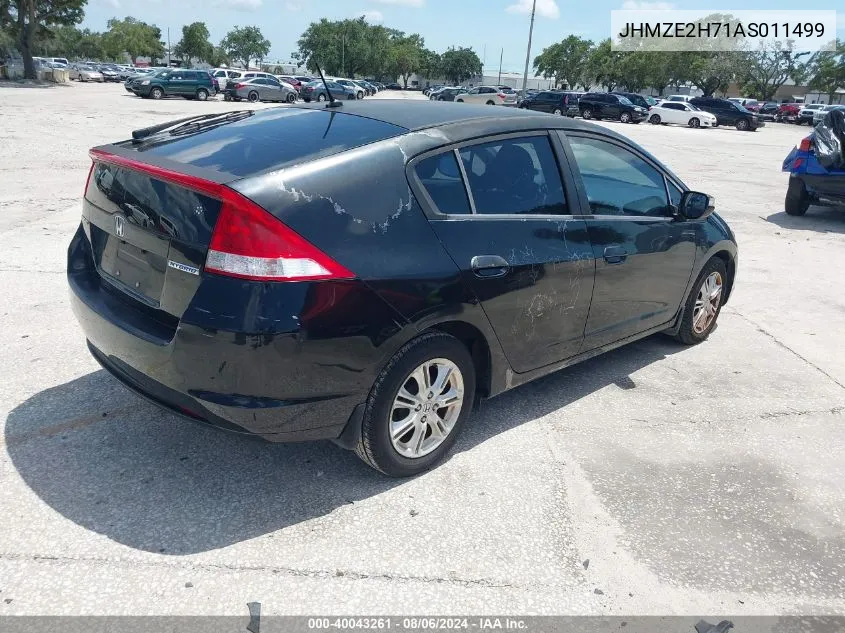 2010 Honda Insight Ex VIN: JHMZE2H71AS011499 Lot: 40043261