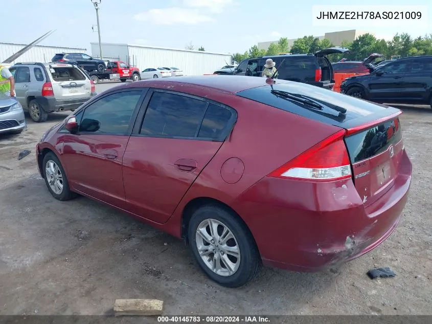 2010 Honda Insight Ex VIN: JHMZE2H78AS021009 Lot: 40145783