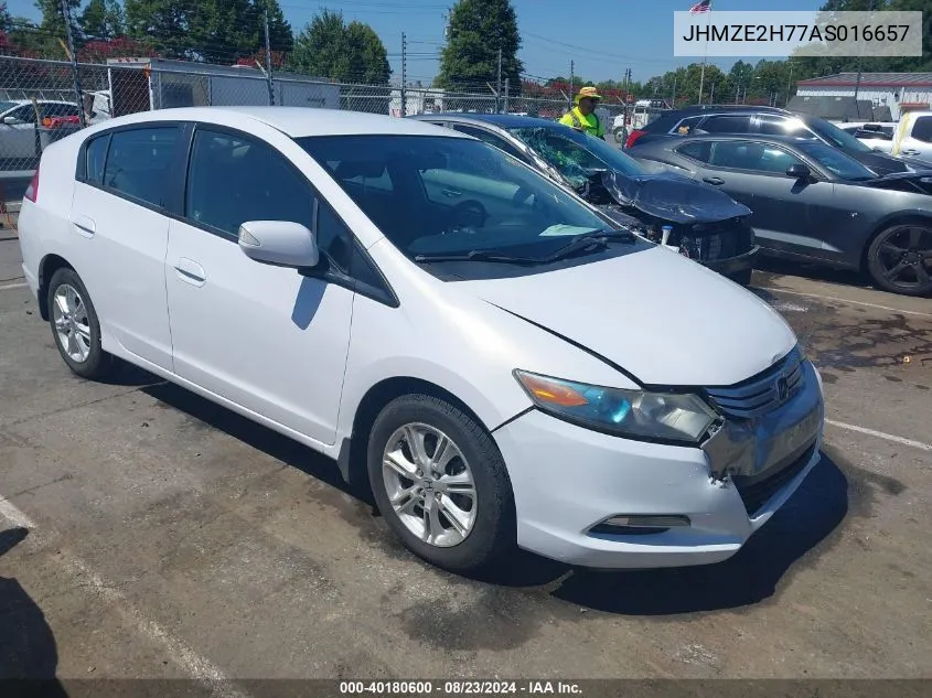 2010 Honda Insight Ex VIN: JHMZE2H77AS016657 Lot: 40180600