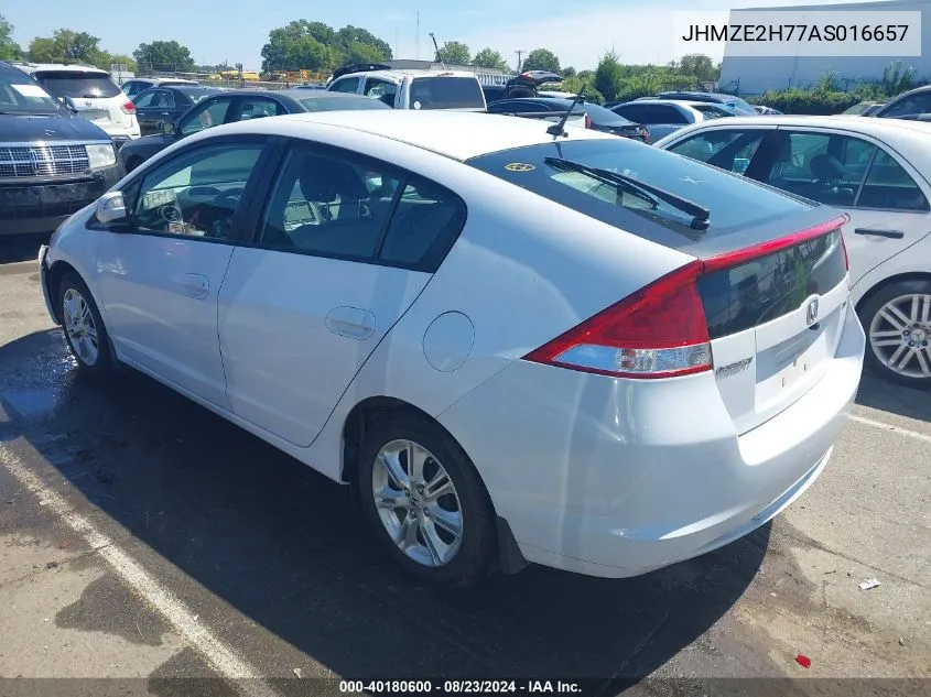 2010 Honda Insight Ex VIN: JHMZE2H77AS016657 Lot: 40180600