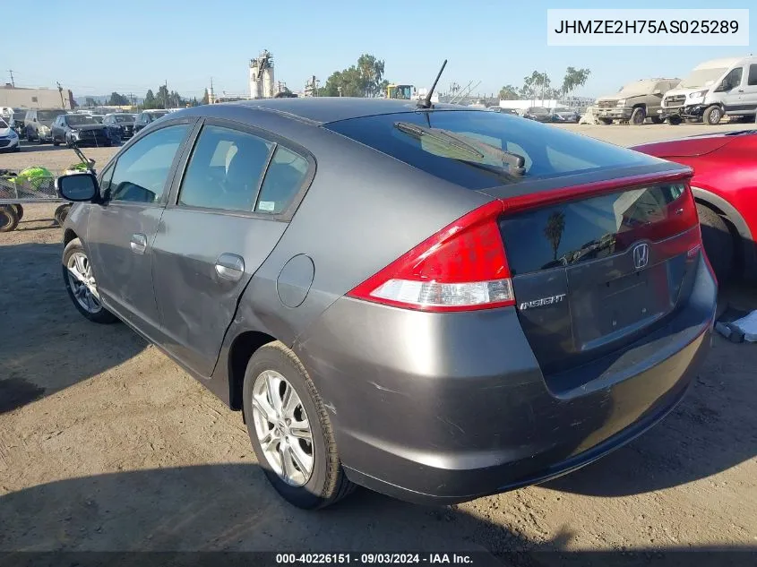 2010 Honda Insight Ex VIN: JHMZE2H75AS025289 Lot: 40226151