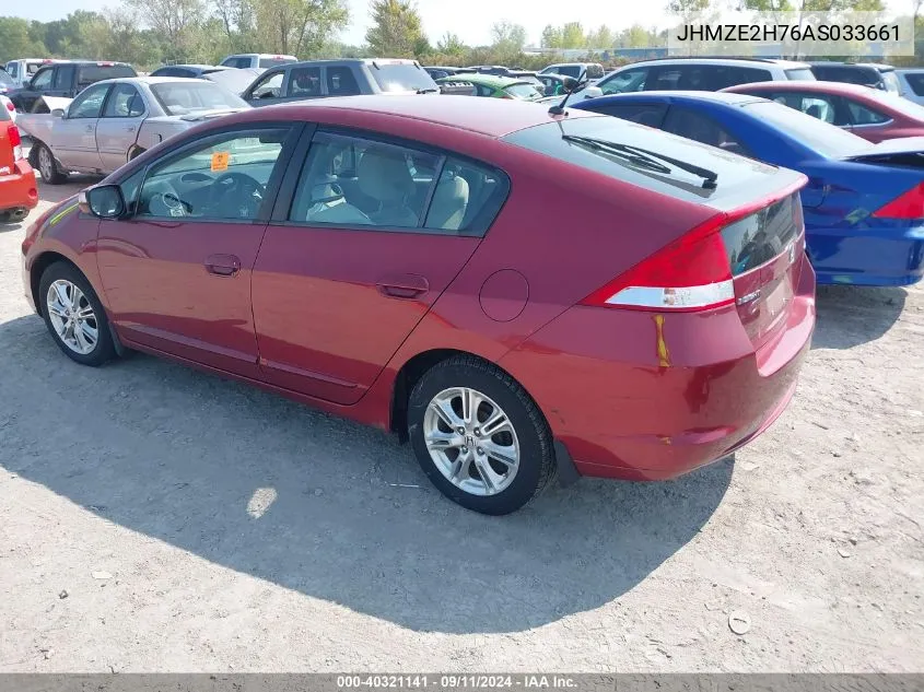 2010 Honda Insight Ex VIN: JHMZE2H76AS033661 Lot: 40321141