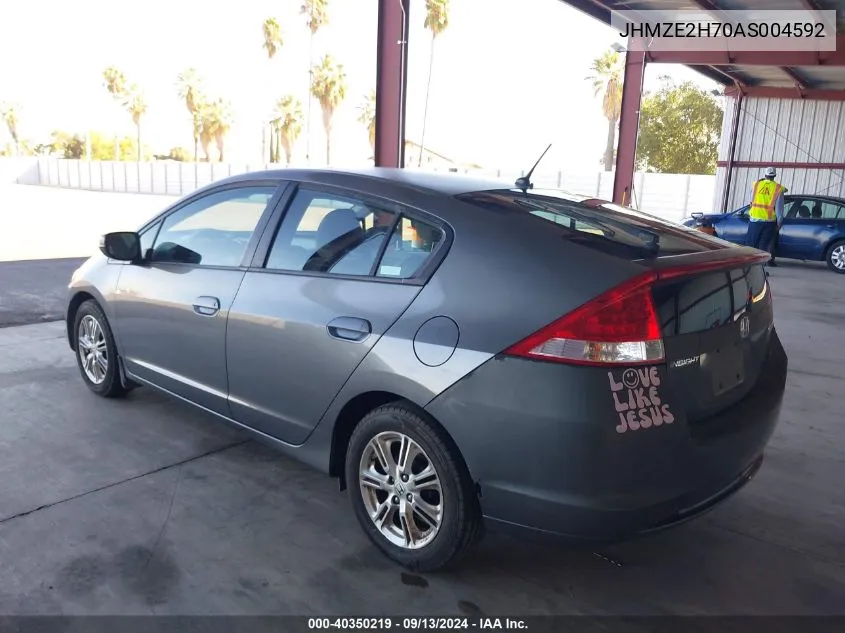 2010 Honda Insight Ex VIN: JHMZE2H70AS004592 Lot: 40350219