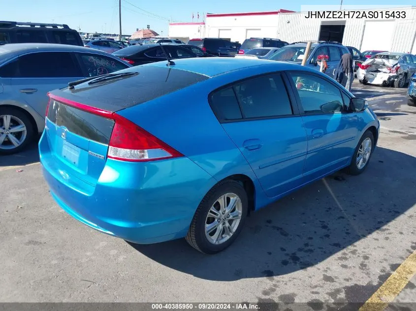 2010 Honda Insight Ex VIN: JHMZE2H72AS015433 Lot: 40385950