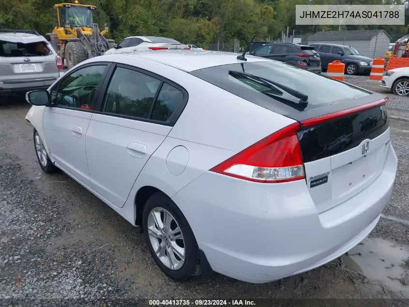 2010 Honda Insight Ex VIN: JHMZE2H74AS041788 Lot: 40413735