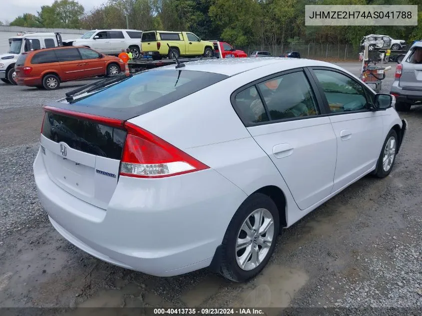 2010 Honda Insight Ex VIN: JHMZE2H74AS041788 Lot: 40413735