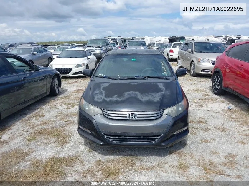 2010 Honda Insight Ex VIN: JHMZE2H71AS022695 Lot: 40477632