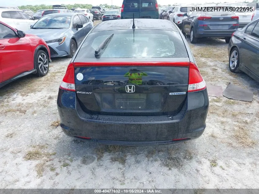 2010 Honda Insight Ex VIN: JHMZE2H71AS022695 Lot: 40477632