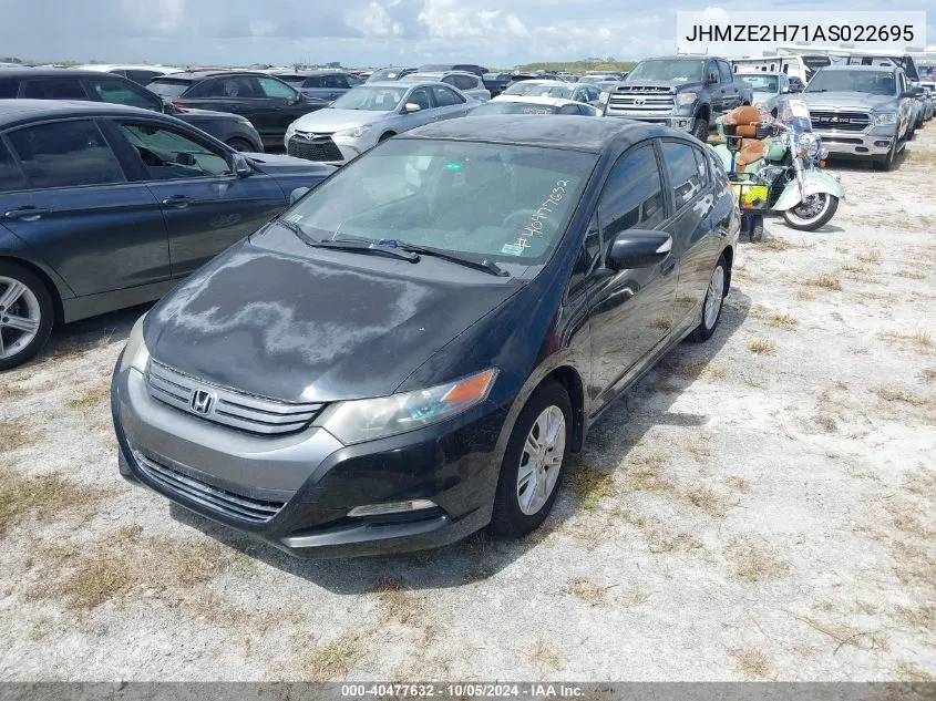 2010 Honda Insight Ex VIN: JHMZE2H71AS022695 Lot: 40477632