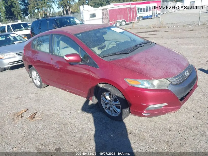 2010 Honda Insight Ex VIN: JHMZE2H75AS021114 Lot: 40483479